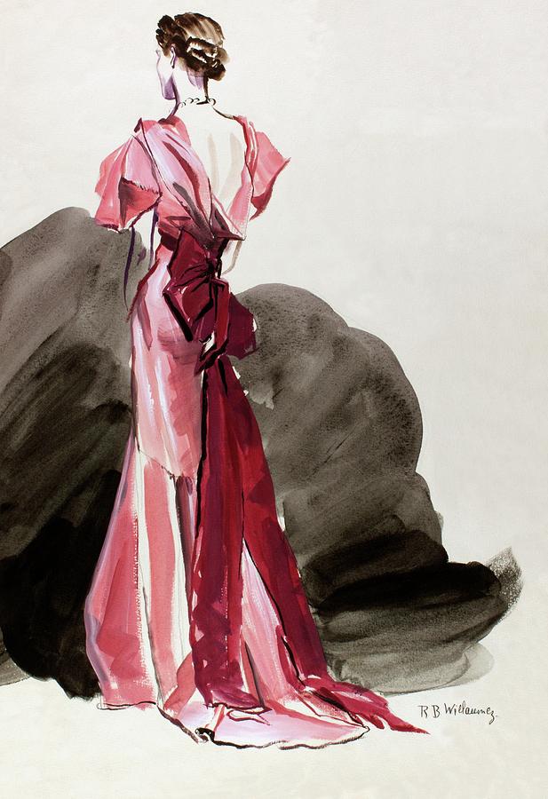A Woman Wearing A Vionnet Dress Digital Art by Rene Bouet-Willaumez