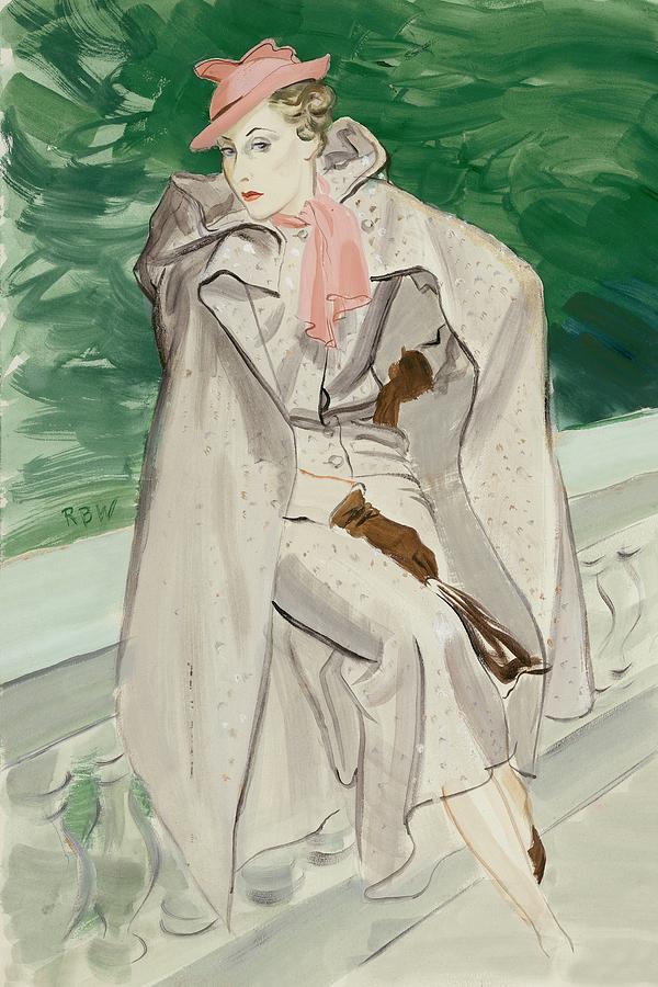 A Woman Wearing Designer Clothing Digital Art by Rene Bouet-Willaumez