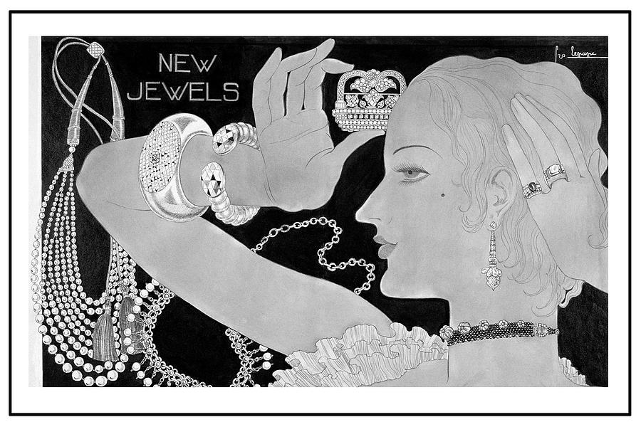 A Woman Wearing Designer Jewelry Digital Art by Georges Lepape