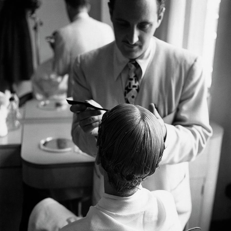 A Woman With A Hairdresser Photograph by Frances Mclaughlin-Gill A Woman With A Hairdresser Photograph by Frances Mclaughlin-Gill
