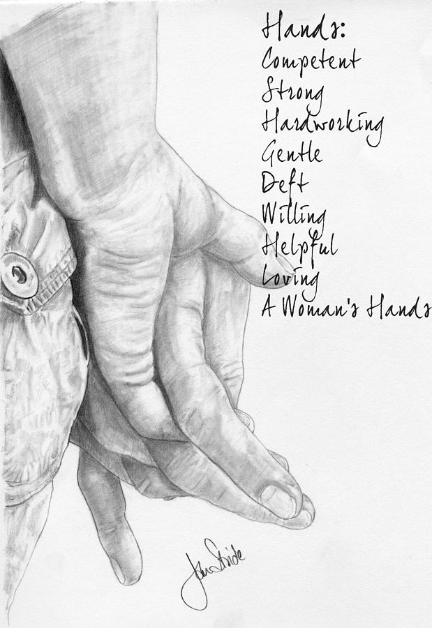a woman s hands drawing by jan stride