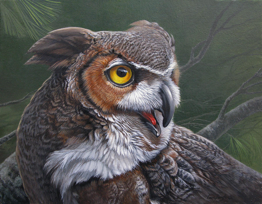 Owl Painting - A Word From The Wise by Lisa Bonforte