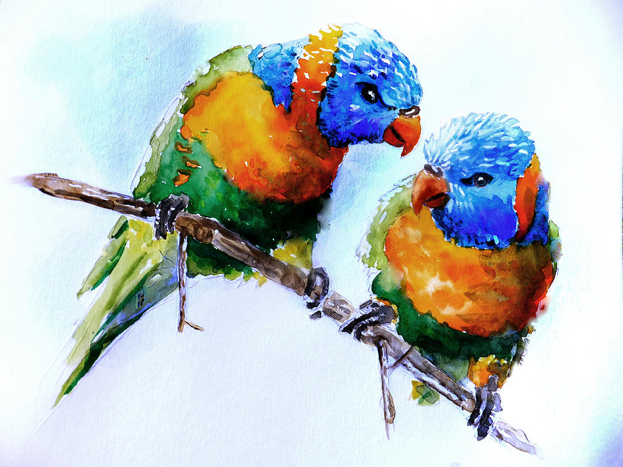 Bird Painting - A word in your ear by Steven Ponsford