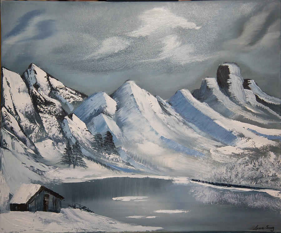 snow mountain oil painting