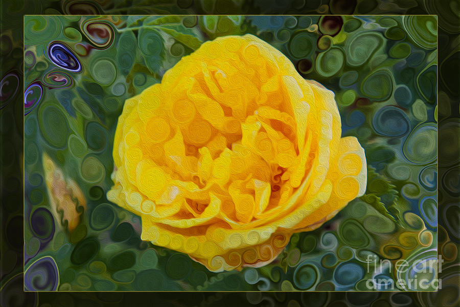 A Yellow Rose Abstract Painting Painting by Omaste Witkowski