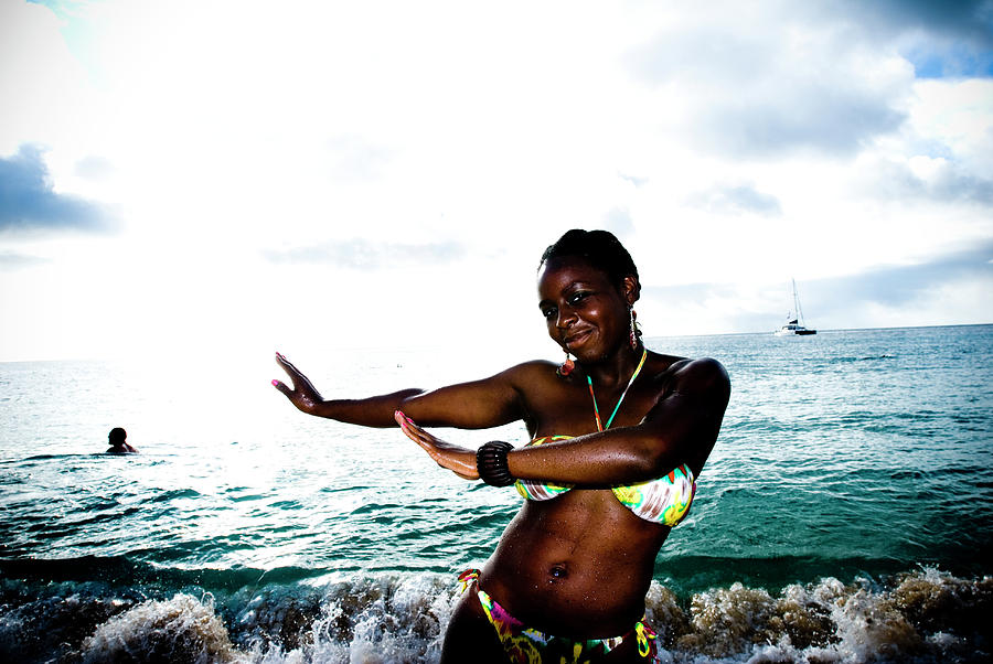 Honolulu Photograph - A Young African American Woman Hula by Elyse Butler