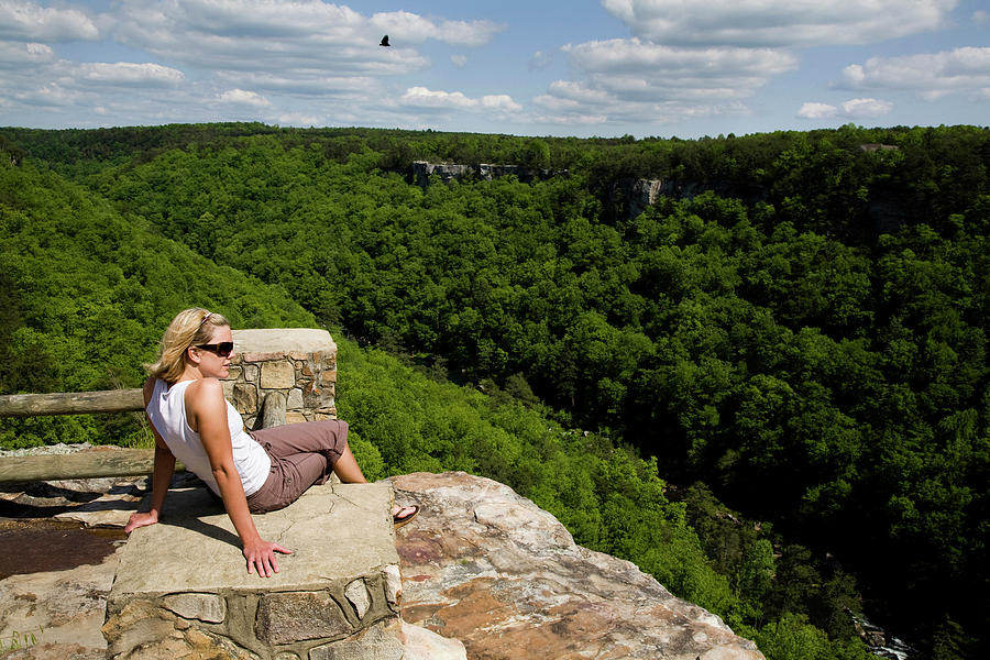20s Photograph - A Young Blond Woman Enjoys The View by Michael Hanson 20s Photograph - A Young Blond Woman Enjoys The View by Michael Hanson