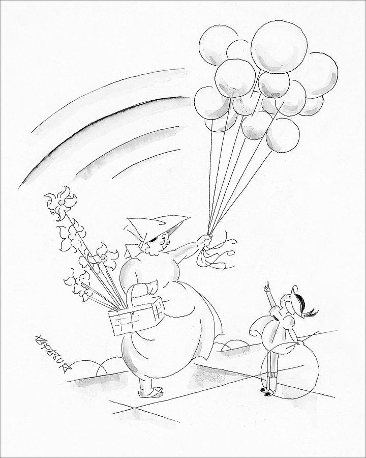 A Young Boy And A Balloon Vendor Digital Art by John Barbour