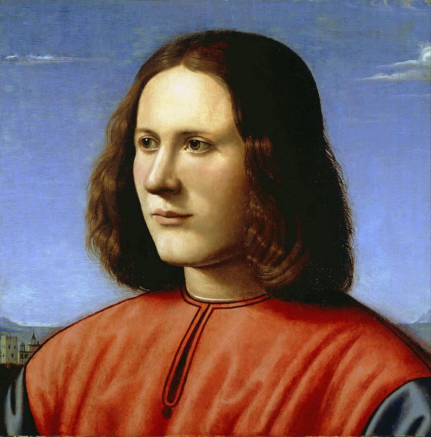 A Young Man Painting by Piero di Cosimo