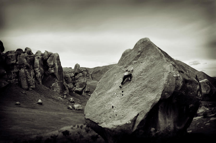 A Young Man Rock Climbs Up The Face Photograph by Kyle George - Fine ...