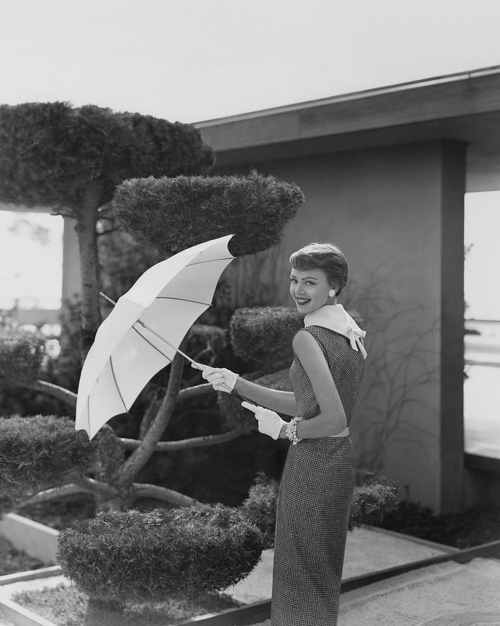 A Young Model In The Garden Thornton Ladd Photograph by Karen Radkai