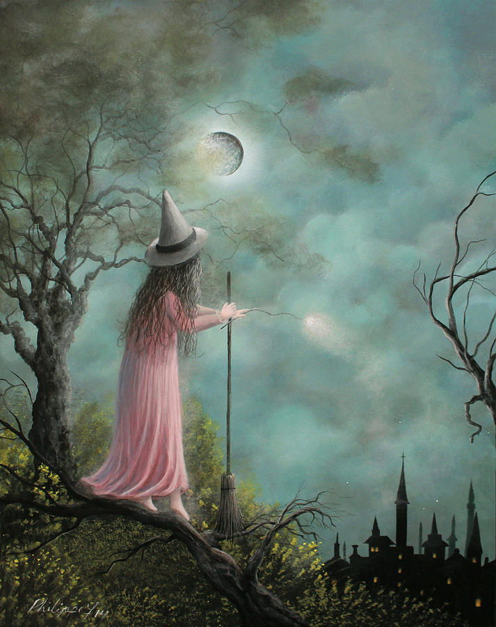 A Young Witch Painting by Philippe Fernandez