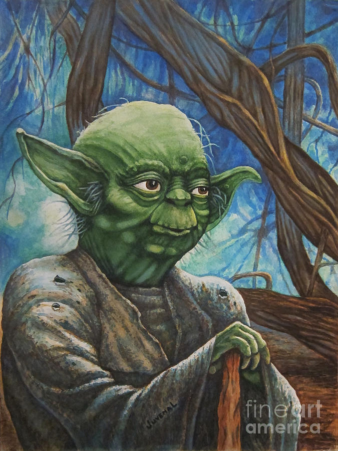 Star Wars Painting - A Younger Yoda by Joseph Juvenal
