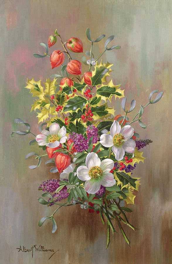 Still Life Painting - A Yuletide Posy by Albert Williams