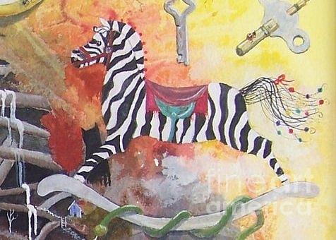 A Zebra For Charlie Painting by Jackie Mueller-Jones