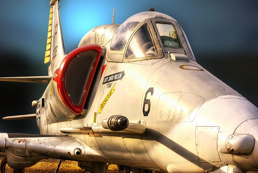 Transportation Photograph - A4 SkyHawk Attack Jet by Thomas Woolworth