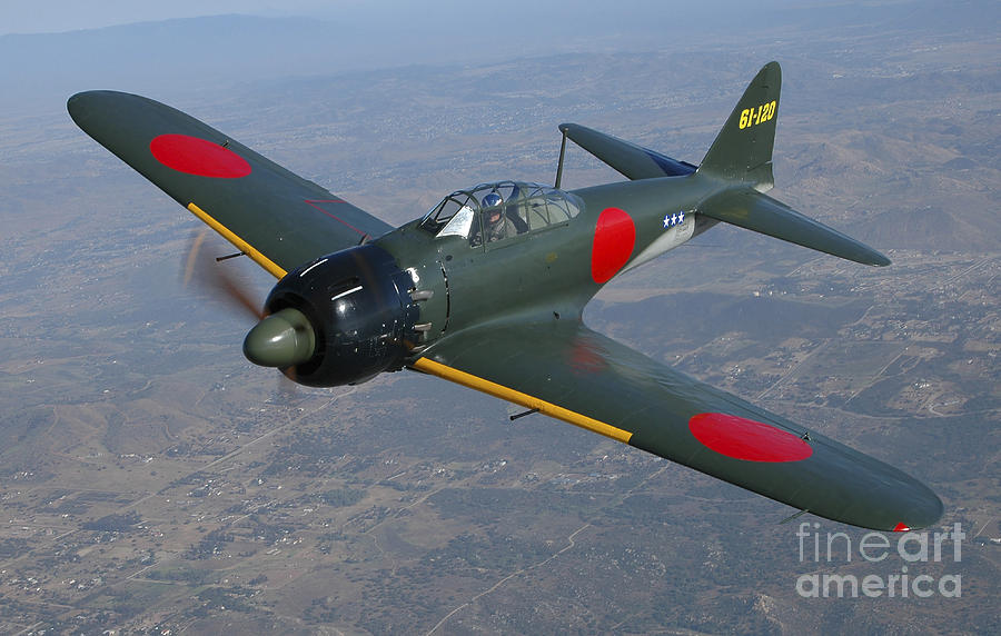 A6m Japaneese Zero Flying Over Chino Photograph by Phil Wallick