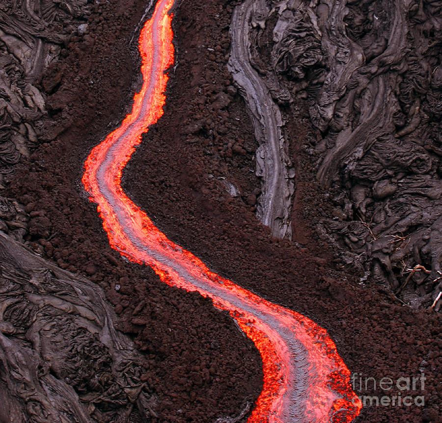 Pahoehoe Lava Flow Photograph - Aa Lava Flow by Stephen & Donna OMeara