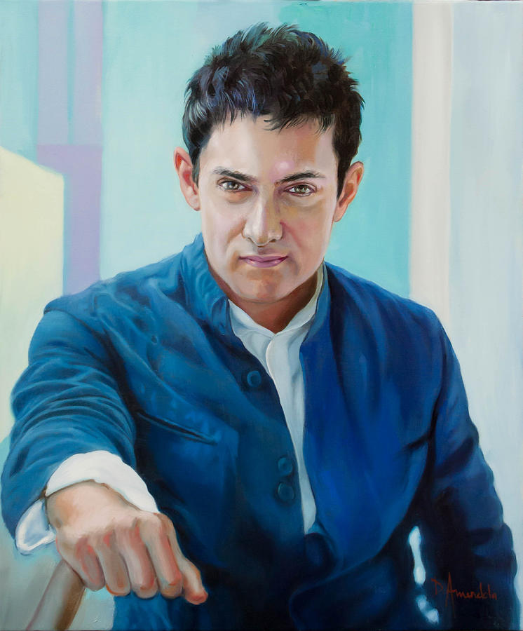 Aamir Khan  Painting by Dominique Amendola