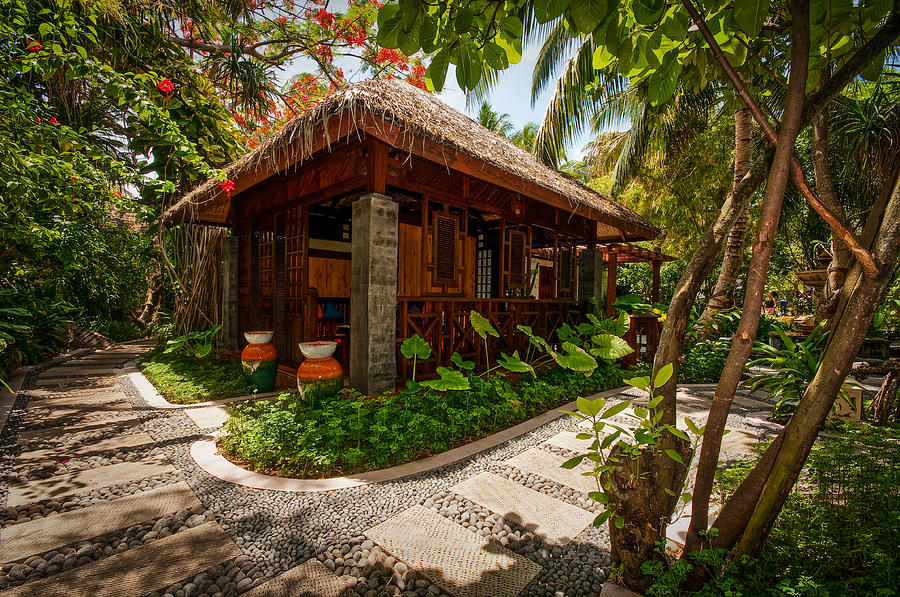 Aaramu Spa Hideaway in Tropical Garden. Maldives Photograph by Jenny Rainbow