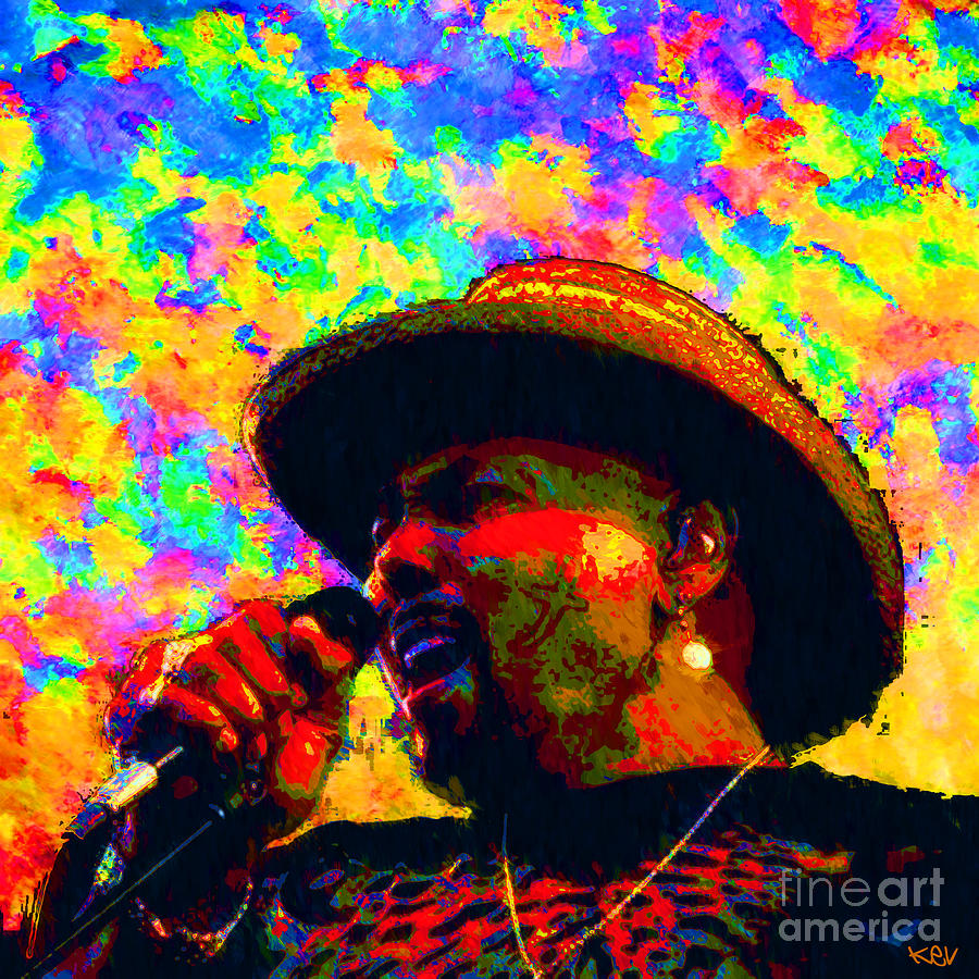 Music Painting - Aaron Neville by Kevin Rogerson