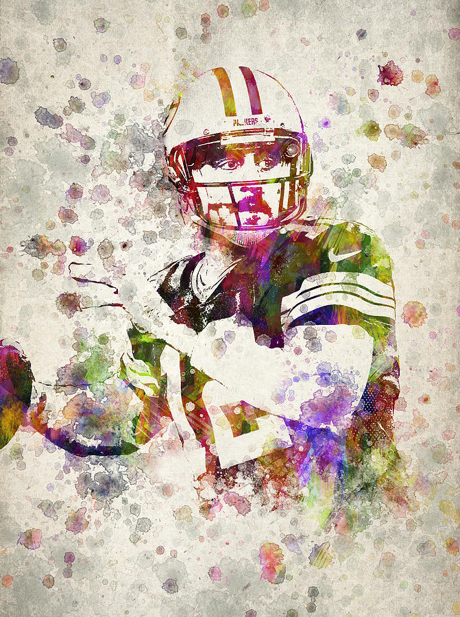 Aaron Rodgers Drawing by Aged Pixel