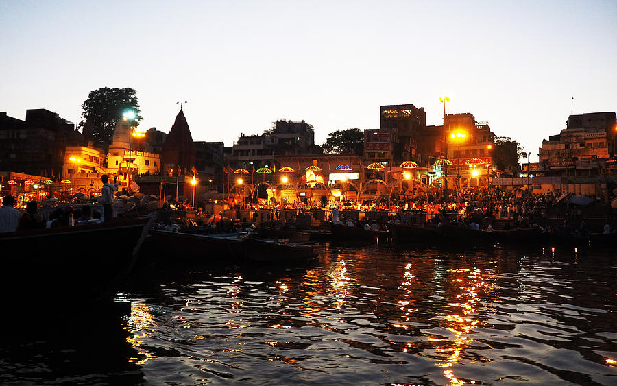 Aarti at Dashashwamedh Ghat 2 Photograph by C H Apperson