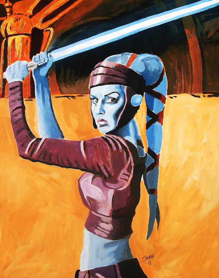 Aayla Secura Painting by Jeremy Moore
