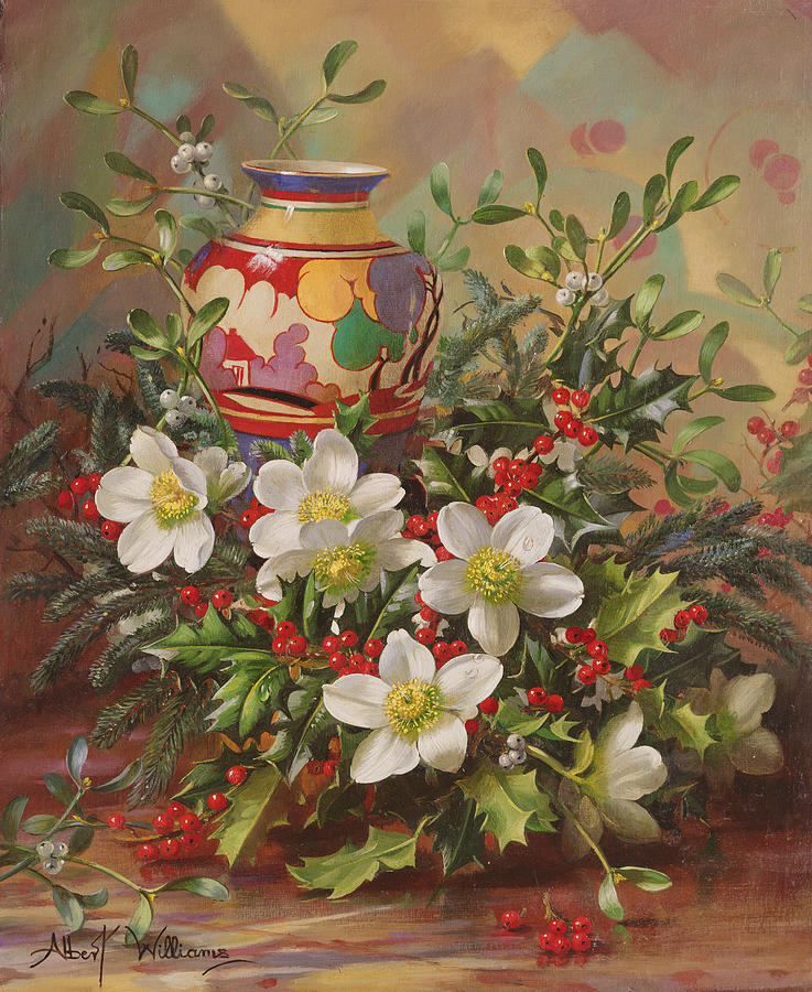 Still Life Painting - Winter Flowers by Albert Williams