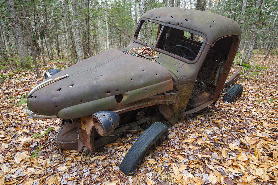 Abandoned 1940s International Harvester Pickup - Woodstock New Hampshire USA Photograph by Erin Paul Donovan