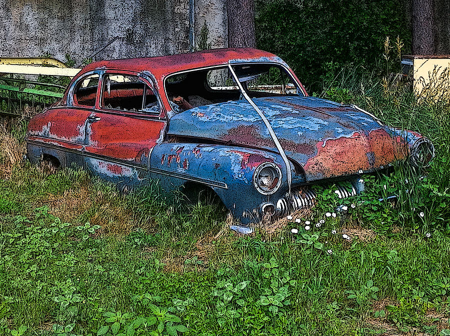 Abandoned 1950 Mercury Monteray Buick Photograph by Ginger Wakem