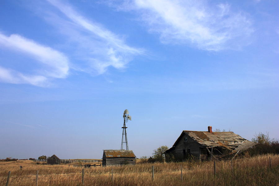 Fall Photograph - Abandoned Alberta Prairie Home by Jim Sauchyn
