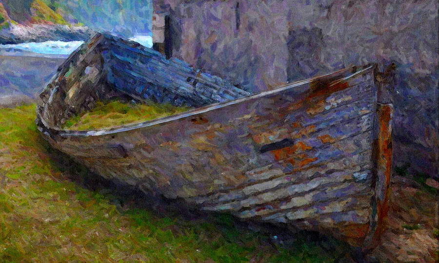 Abandoned Boat Digital Art by Chuck Mountain