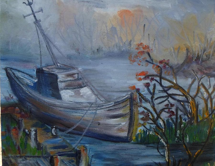 Impressionism Painting - Abandoned boat    by Daniela Nedelea