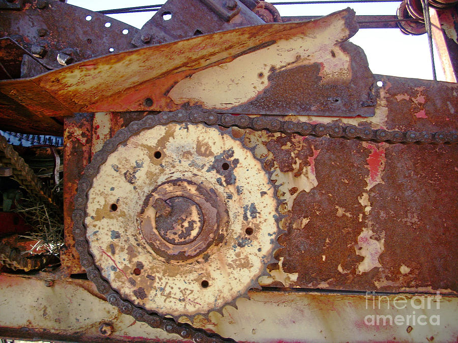 Abandoned Farm Equipment Chain Drive Detail Photograph by Birgit Seeger-Brooks