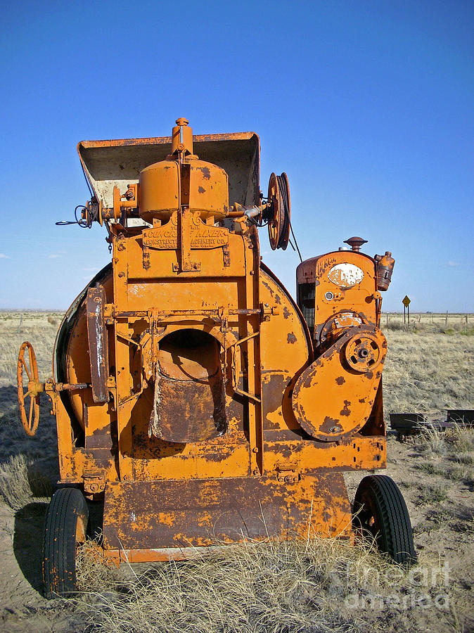 Abandoned Farm Equipment Concrete Mixer and Engine Photograph by Birgit Seeger-Brooks