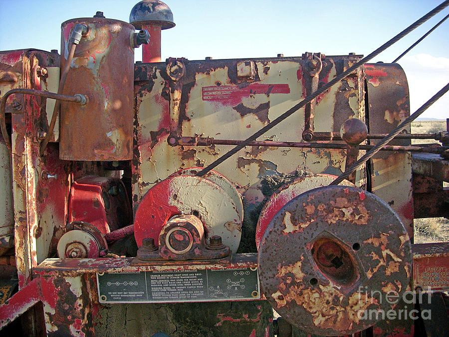 Abandoned Farm Equipment Exhaust of Chain Drive Photograph by Birgit Seeger-Brooks