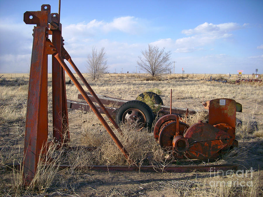 Abandoned Farm Equipment Trailer Motor and ?  Photograph by Birgit Seeger-Brooks