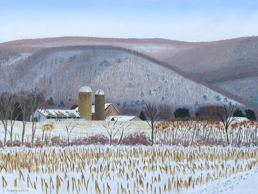 Abandoned Farm in the Mountains Shadow Painting by Barb Pennypacker