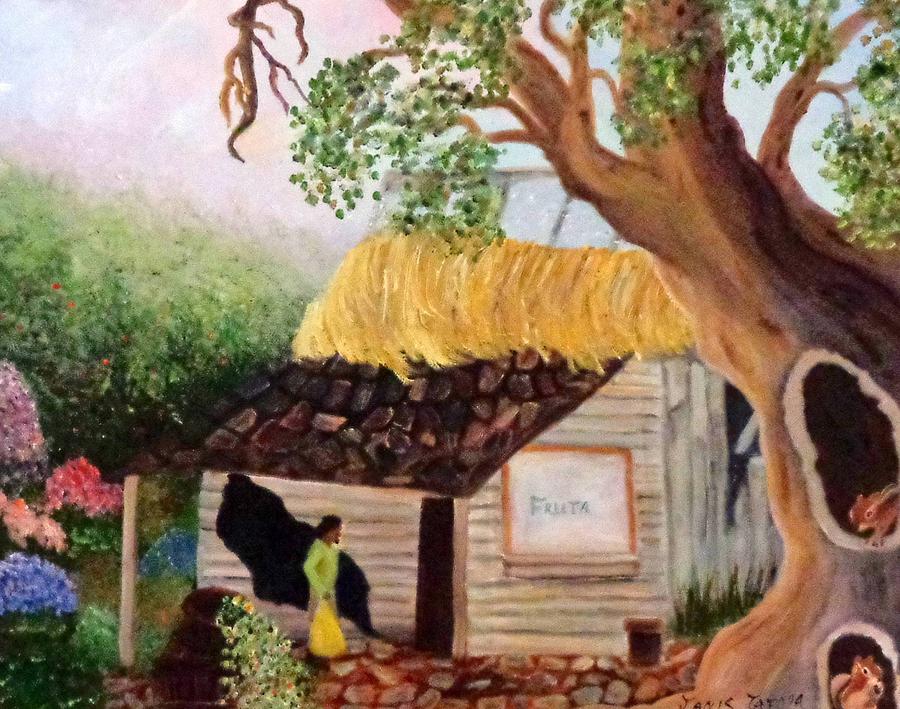 Abandoned Fruit Stand in Costa Maya Mexico Painting by Janis  Tafoya