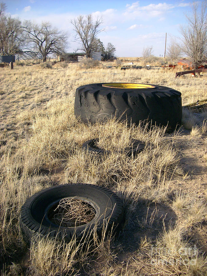Abandoned Machinery Tires Photograph by Birgit Seeger-Brooks