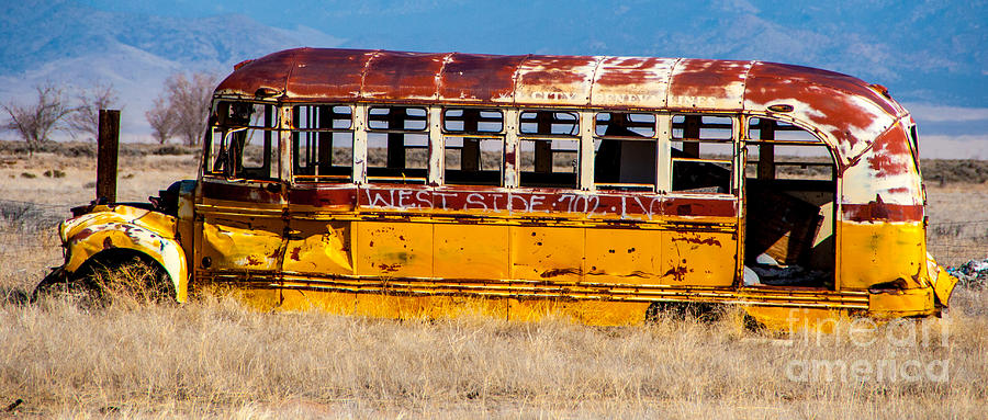 Abandoned Metro Bus - Rural Utah Photograph by Gary Whitton