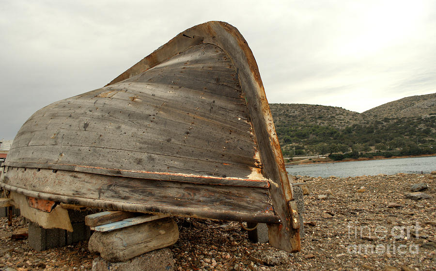 Abandoned Nafplio Fishing Boat Photograph by Deborah Smolinske