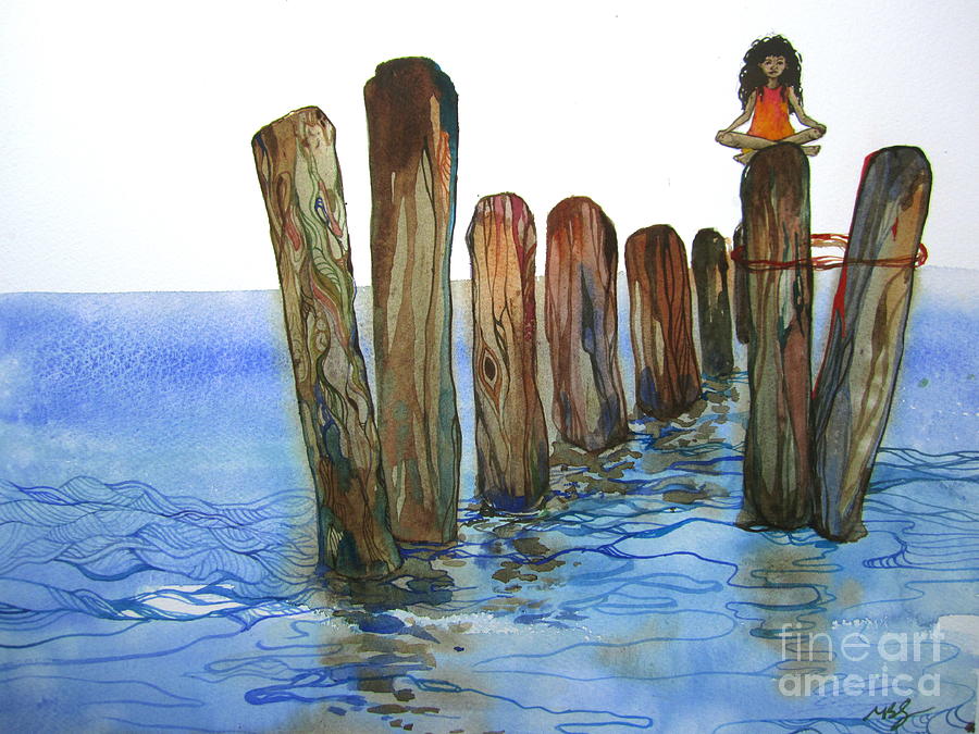 Abandoned Pier Painting By Maya Murano Fine Art America