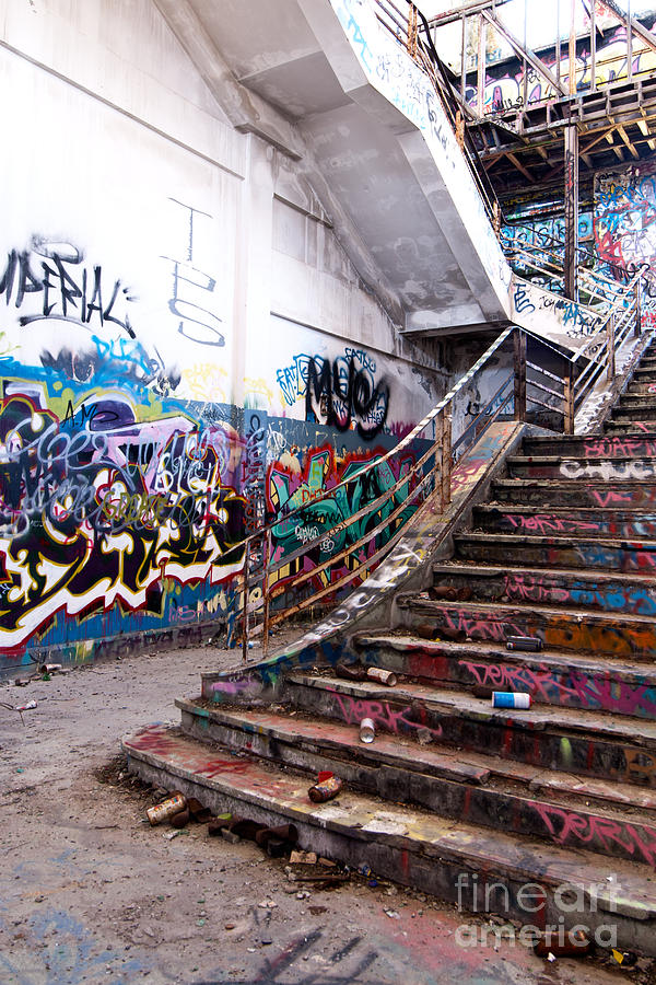 Architecture Photograph - Abandoned Power Station Staircase 02 by Rick Piper Photography