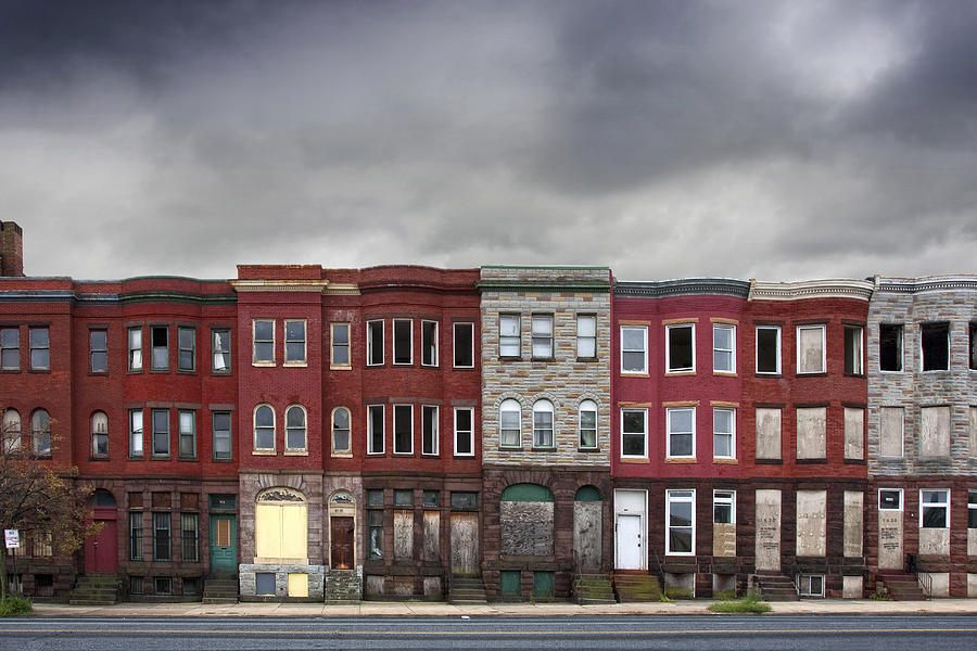 Abandoned Rowhouses in Baltimore City Photograph by Kevin B. Moore