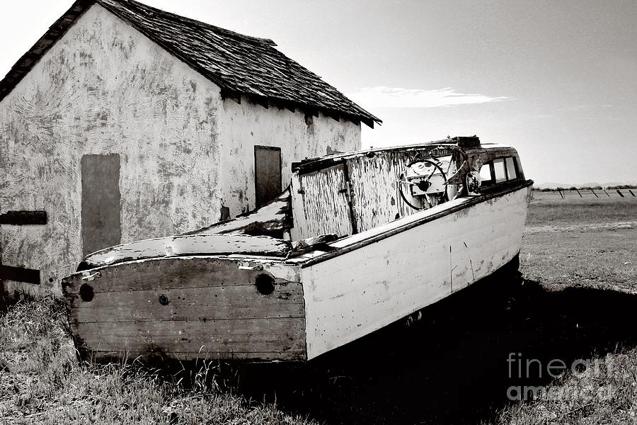 Abandoned Ship Black and White Photograph by Roxie Crouch