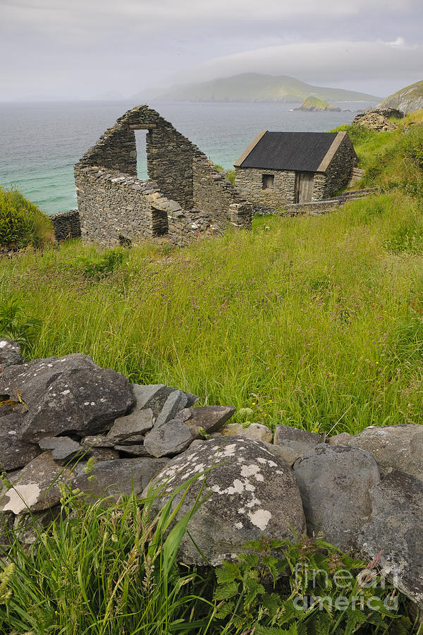Landscape Photograph - Abandoned Stone House, Slea Head by John Shaw
