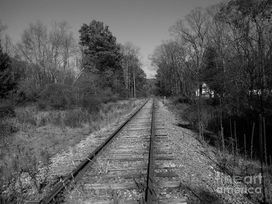 Abandoned Tracks - Black and White Photograph by Arlene Carmel