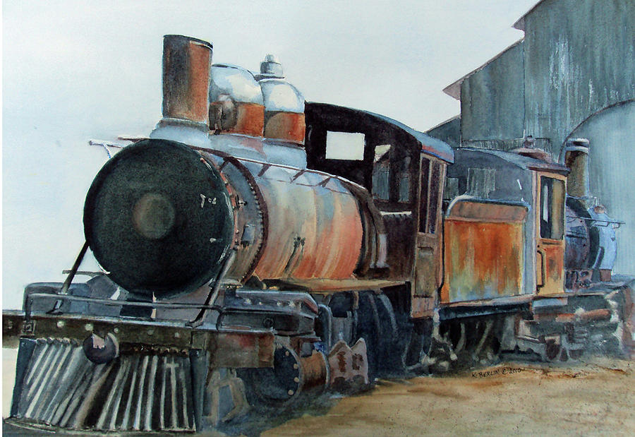 Train Painting - Abandoned Train II by Katherine  Berlin